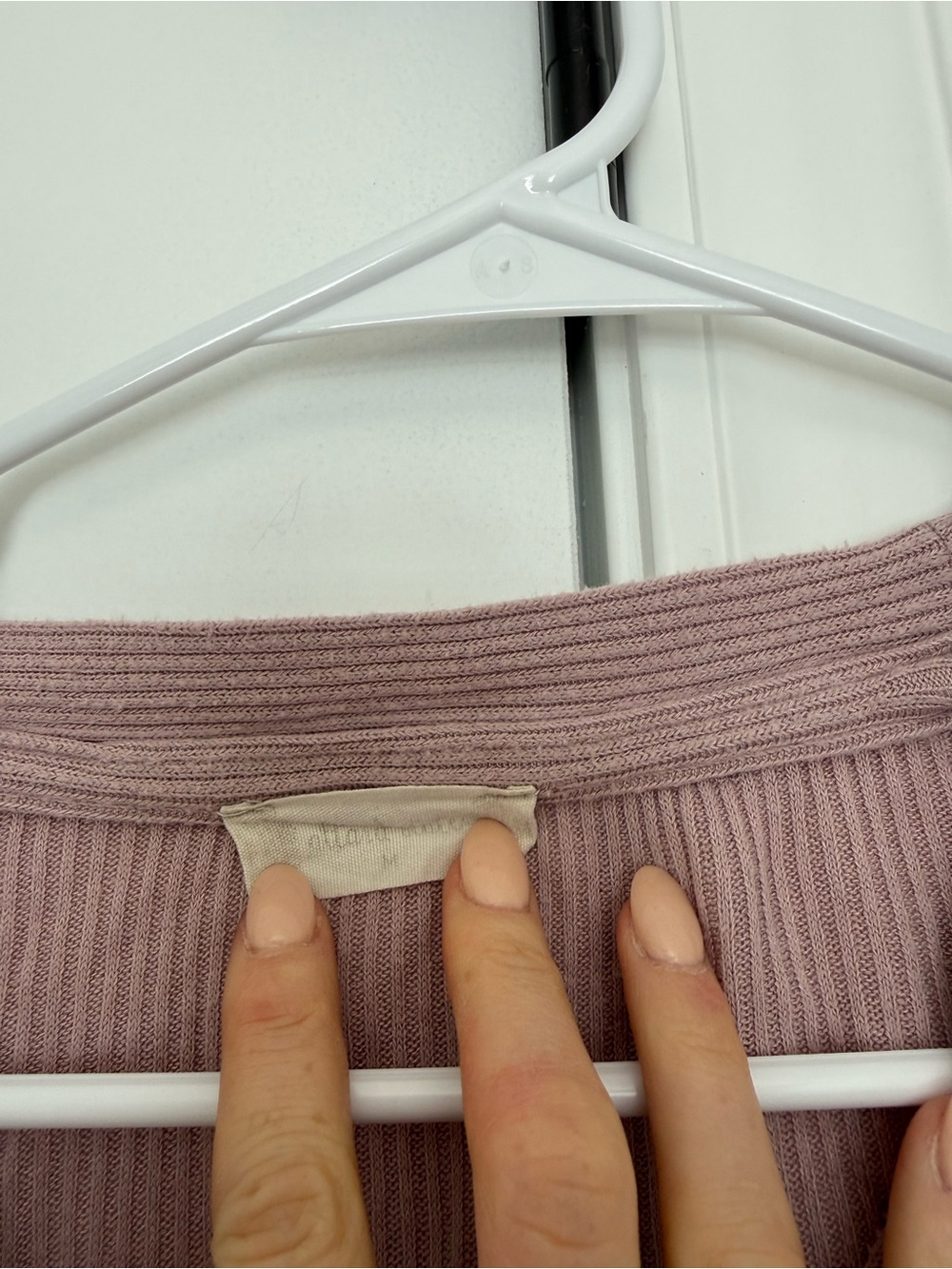 Altar'd State Mauve Ribbed V-Neck Button Top - Picture 3 of 3